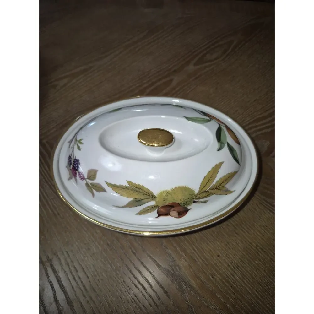 💥 Royal Worcester Evesham Gold Oval Covered Casserole Dish 1.75 Qt